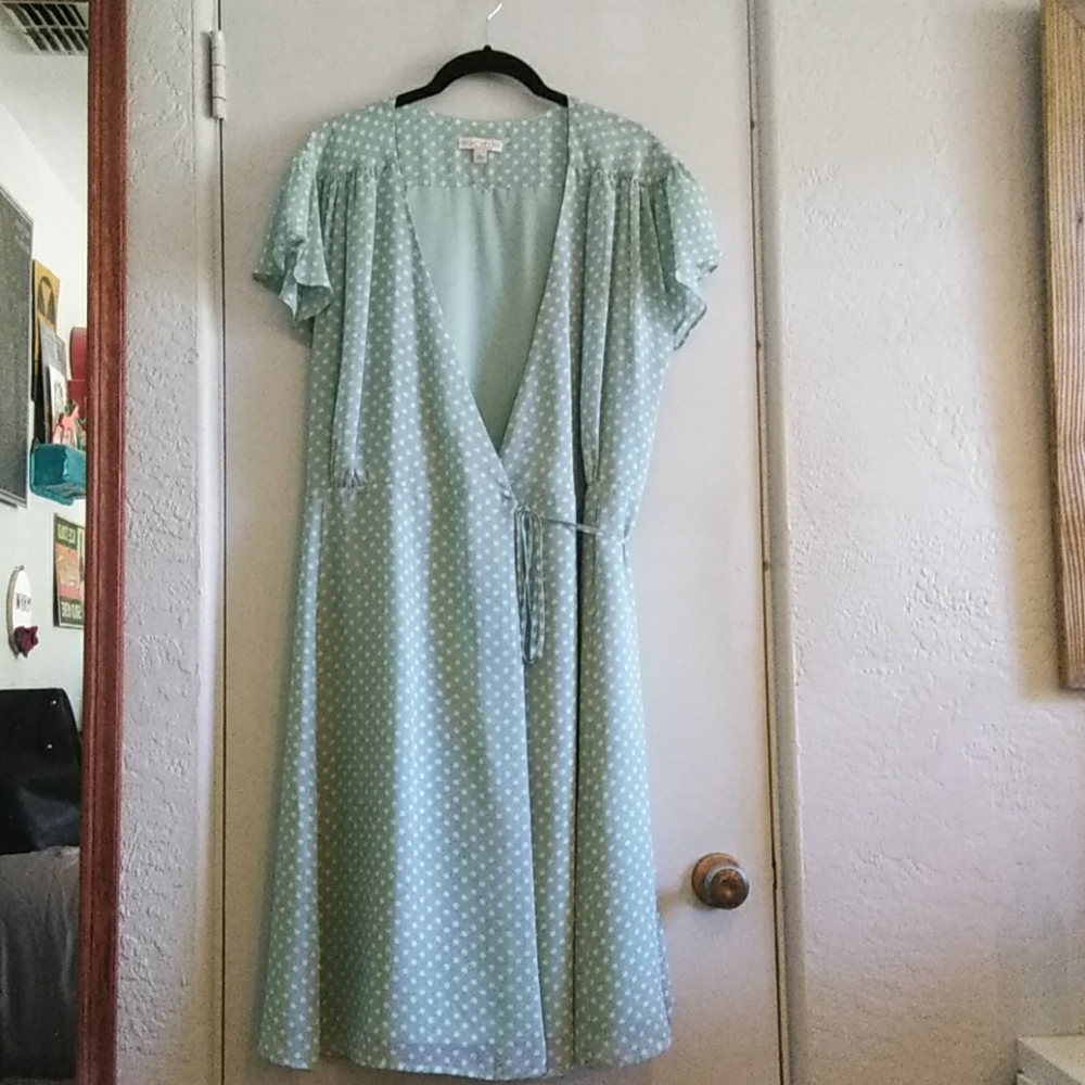 Polka dot wrap dress